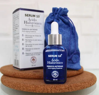Sérum 10 Plus Ácido Hialurónico: Frescura, firmeza y juventud para tu piel en solo minutos.